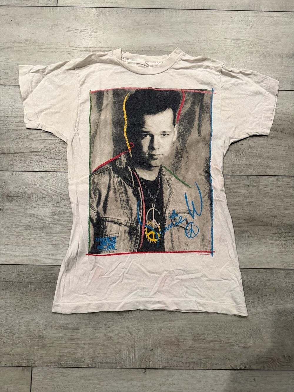 Vintage New Kids On The Block Donnie Wahlberg Vintage 1989 Tour T-Shirt Size Med